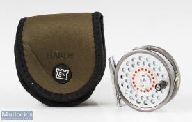 Hardy Bros England Featherweight 2 7/8” alloy fly reel with line guide, smooth alloy foot marked