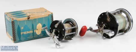 Good Penn No 160 multiplier salt water reel in black and chrome, counter balance torpedo handle,