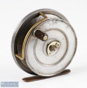 Hardy Bros England Sunbeam 3 ¼” Dup Mk II alloy fly reel with smooth brass foot, horse shoe latch,