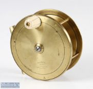 Victorian Jones Maker 111 Jermyn Street London 4 ½” all brass Salmon fly reel stamped with early