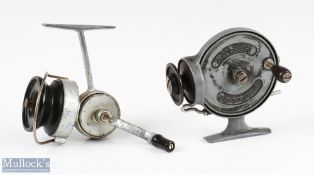 S Allcock Stanley 3” thread line casting reel patent 375861 and 1755195 with maker’s details, in