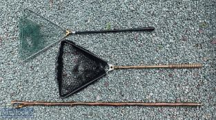 2x Folding Landing Nets Ogden Smith “Reversa Net’ with brass spring clip, alloy net arms and
