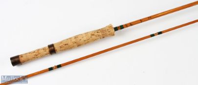 Hopkins Congleton split cane fly rod 6ft 2ins 2pc line 5/6, owner used 6wt to load rod, cloth bag