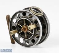 Fine and Rare S Allcock & Co 3” double ventilated Aerial centrepin reel c1923-1934 with twelve large