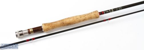 Hardy Bros Viscount 9ft 6in carbon fly rod 2pc line 7# with signs of light use, cloth bag