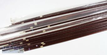 Selection of 12x matching glass rod blanks in various lengths cover match, ledger & fly rods, all