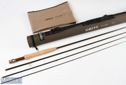 Fine Grey’s Streamflex carbon fly rod 10ft 4pc line 3, appears unused with MCB and cordura tube