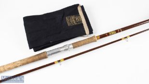 Hardy Fibalite spinning rod No 2 10ft 2pc with soiled handle, in short cloth bag