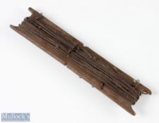 Interesting 19th c Poachers Fishing line with period wooden line winder – fitted with 10 x
