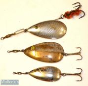 3x early unnamed Allcocks Glass Eyed Spoons – Canadian Bar Spoon c/w 5/6 glass eye cusp, body