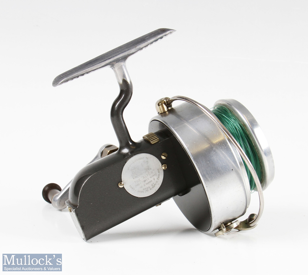 Hardy Bros Altex No3 Mk V fixed spool reel with folding handle, Brit Pat end plate, on/off check, - Image 3 of 3