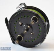 Allcocks No.3 Easicast No. 447510 black alloy casting fly reel – 3.5” dia. 2 screw drum release,