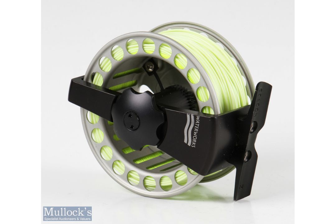 Fine Lamson Waterworks Purist 3 1/8” trout fly reel marked 400908 and 2 to the foot, loaded with - Image 2 of 2