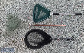 3x Assorted Landing Nets – incl DAM (West Germany) folding net of alloy tube construction with
