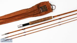 Hardy Bros ‘The Double’ built De-Luxe split cane fly rod 10ft 3pc, plus spare top, in MCB