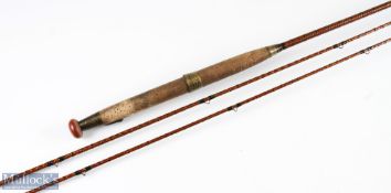 Foster Brothers of Ashbourne Diamond Ribbed fly rod 10ft 2pc plus spare tip, 6ins shorter, cloth