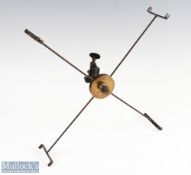 Mallochs Patent collapsible line dryer with clamp brass central screw plate with maker’s details, 4x