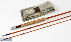 Hardy’s ‘The De-Luxe’ split cane fly rod 9ft 3pc, MCB has mouse holes, light use