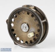 Hardy Bros 3 ¾” St George alloy trout fly reel with agate line guide (crack), rim tensioner,