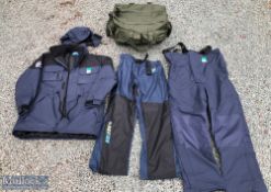 Preston Innovations Drifish XL waterproof jacket with removable hood, a pair of Drifish waterproof