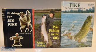 3x Pike Fishing Books – Richards and Webb “Fishing for Big Pike” 1971 1st edition, Fickling, Neville
