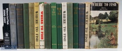 15x Where to Fish Books – 14x books published by the Field c1940s to 1970s, some with dust