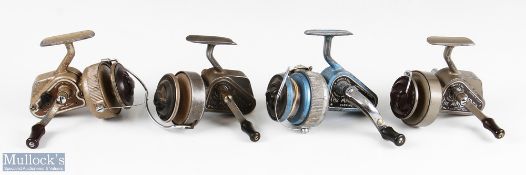 4x 1950/60s J W Young & Son Ambidex Casting reels featuring No 1 and No 2 models etc, all appear