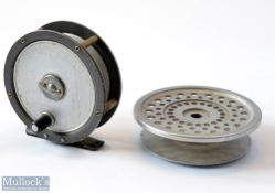 Hardy Bros England The Gem 3.25” alloy fly reel – with black lacquered alloy foot, rear adjustable