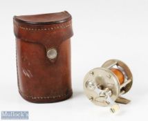 Fine Meek A Horton MFG Co Bristol No3 multiplier reel in nickel silver 2” x 1 ½” spool width,