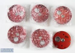 Abu Garcia Ambassadeur Red Colour Side Plates (6) in 7000 size, unknown part number, in packaging