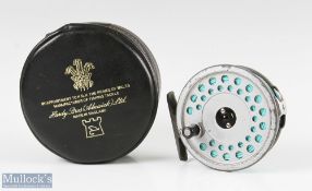 Hardy Bros England Viscount 140 Mark II 3 3/8” alloy fly reel with alloy foot, line guide, surface
