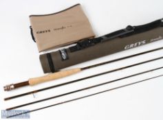 Fine Grey’s Streamflex carbon fly rod 9ft 4pc line 4#, very lightly used with MCB and cordura tube