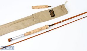 J S Sharpe of Aberdeen for Farlows, Scottie impregnated 2pc split cane fly rod 9ft 6ins line 7