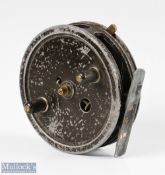 W Martin James 3 ½” centrepin alloy trotting reel with on/off check rim lever, smooth foot,