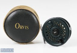 Orvis Rocky Mountain 5/6 fly reel in black finish with alloy smooth foot, appears with very light