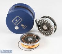 Hardy Bros England Marquis #6 alloy trout fly reel and spare spool with alloy smooth foot, line