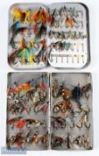 Wheatley made for Alex Martin alloy fly case/box with internal clips and Salmon flies etc. measuring