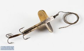 Wyres Freres Slotted Devon Lure 1.5” body length with 2.5” overall length, with original wire trace,