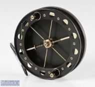 Fine Match Aerial 4 ½” centrepin reel registered no 365091 twin handled, alloy foot, appears unused,