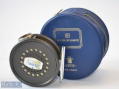 Fine Hardy Bros England The Perfect 3 3/8” alloy fly reel – c/w chocolate brown agate line guide,