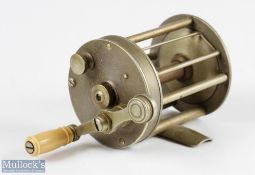 American South Bend Bait Company nickel multiplying reel 2” dia x 2 ¼” width total, marked 31832