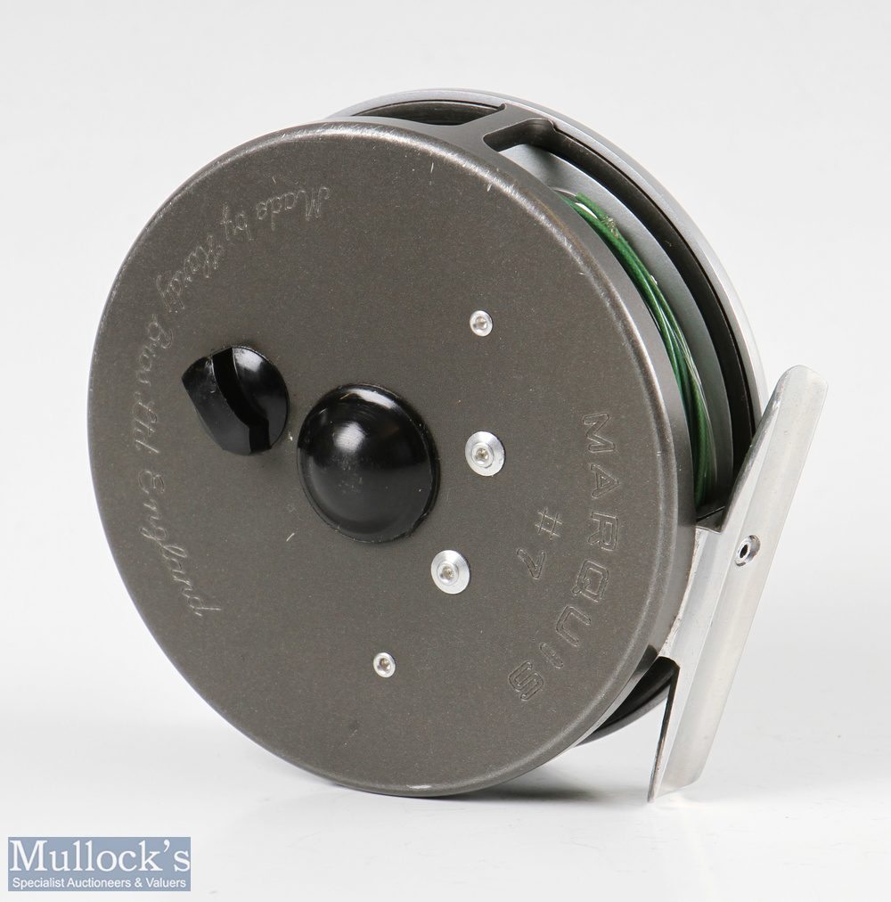 Hardy Bros England Marquis #7 alloy trout fly reel with smooth alloy foot, line guide, loaded with - Image 3 of 3