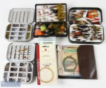Selection of Fly Cases, Flies and Lines 2x Wheatley dry fly boxes plus a green Orvis Wheatley box