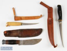 2x Normark, Finland Filleting Knives with another Southern & Richardson, Sheffield knife, all in