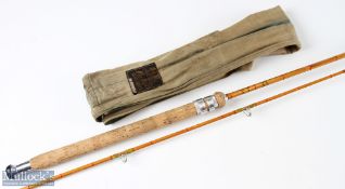 Hardy Bros ‘The Wanless’ 6ft 6in split cane spinning rod 2pc with red agate butt/tip rings,
