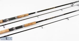 Daiwa Graphite Sensor-Z Spinning Rod, 8ft 2pc 210g, soiled handle in MCB; and Shakespeare Quadra