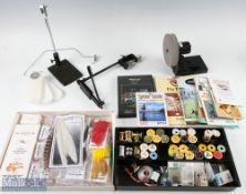 Mixed Collection of Fly Tying Tools and Materials incl Turrall Fly Tying kit with vice, tools and