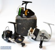 3x Spinning reels - Fine Allcocks Delmatic Mk Two fixed spool reel – LHW, folding handle,