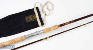 Hardy Bros Fibalite spinning rod, 8ft 6ins 2pc 7/8 lb, in MCB