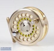 G Loomis Venture 7 fly reel in champagne finish, smooth rear adjuster, loaded with line, with